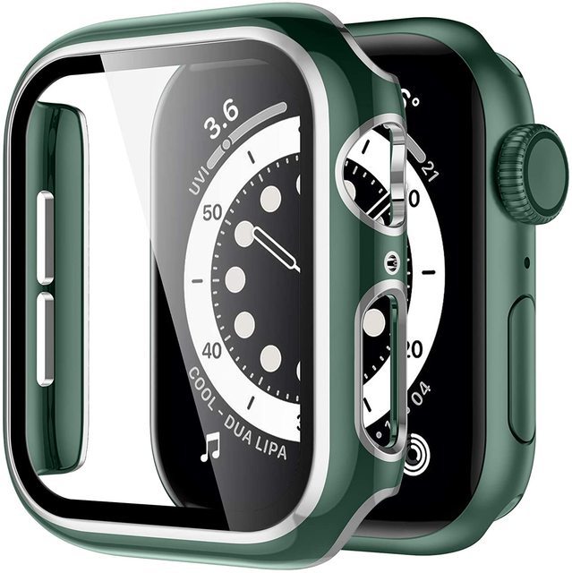Adecuado para Apple electrochapado colgante tallado PC caso Apple Watch 7/6/SE/5/4321 Vidrio Templado