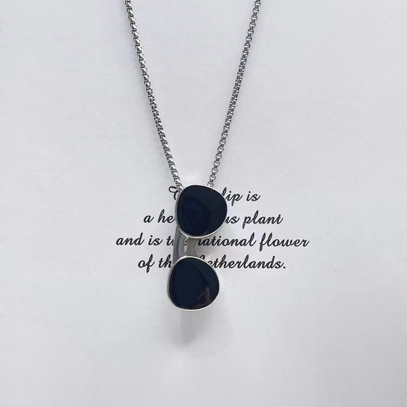 Street Occasion Hip-Hop Sunglasses Alloy Titanium Steel Enamel Unisex Necklace