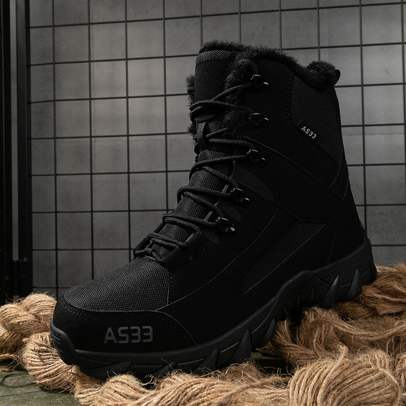 Zhongbang zapatos de montaña para hombres y mujeres y botas de guerra cálidas de terciopelo fábrica de venta caliente primavera y otoño botas militares de alta calidad