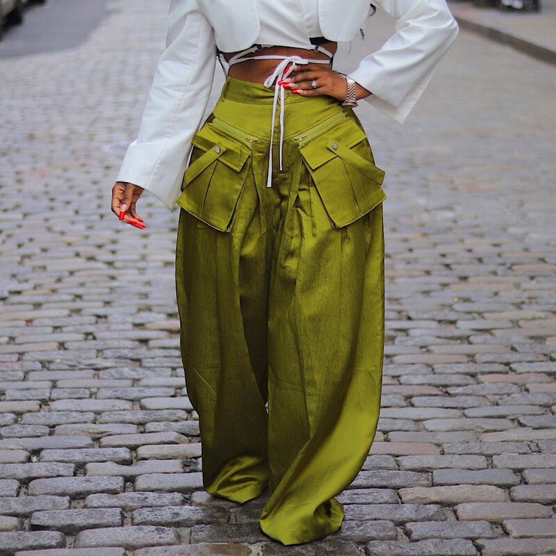 2024 Spring and Summer New Fashion Women's Casual Pants Ins Detachable Stereo Flap Pocket Pants Wide Leg Pants 2024 Spring and Summer New Fashion Women's Casual Pants Ins Detachable Stereo Flap Pocket Pants Wide Leg Pants