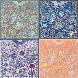 高档春日之岛53日系小方巾丝巾女夏季薄款护颈围脖子纱巾围巾搭配