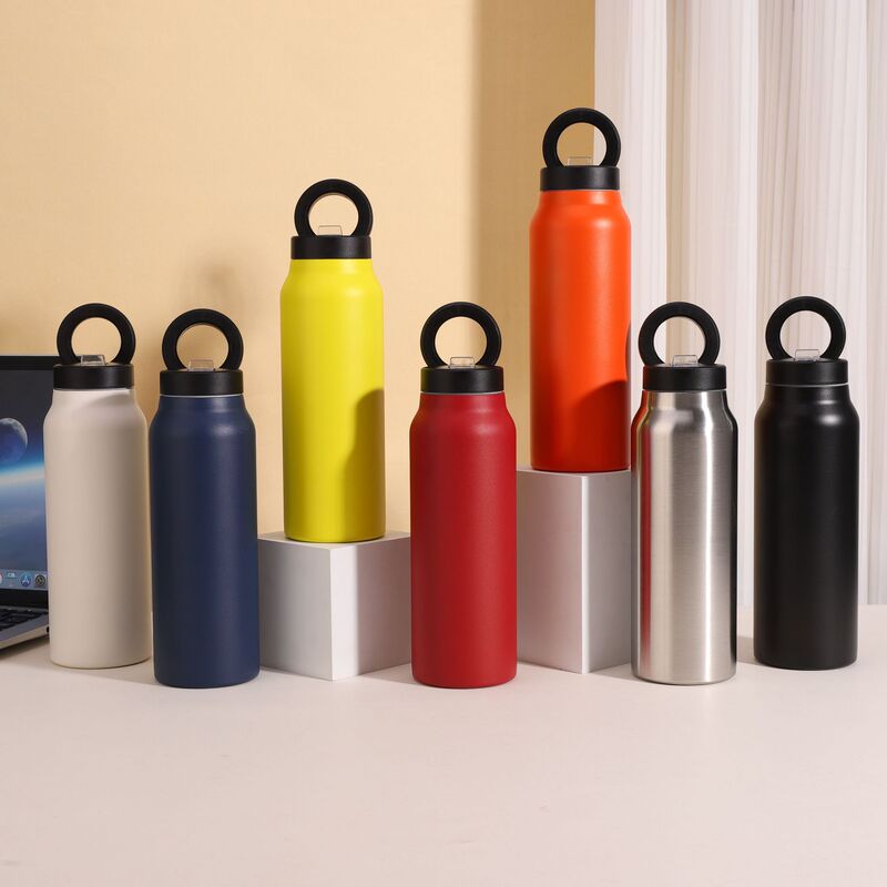 New Magnetic Mobile Phone Holder Water Cup, Fashionable Color Stainless Steel Thermos Cup with Straw, Portable Car Cup