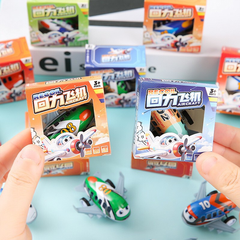 Children's Simulated Metal Tin Airplane Model Toy, Pull-Back Alloy Mini Airplane, Boys' Toy, Wholesale for Stalls