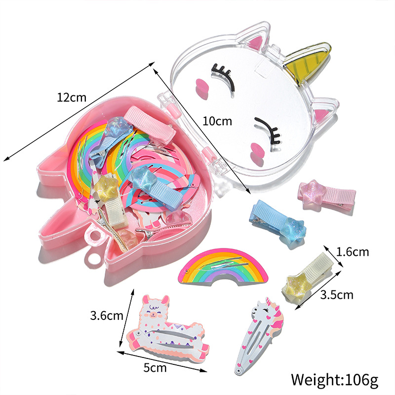 Cartoon Style Sweet Rainbow Unicorn Metal Hair Clip display picture 4