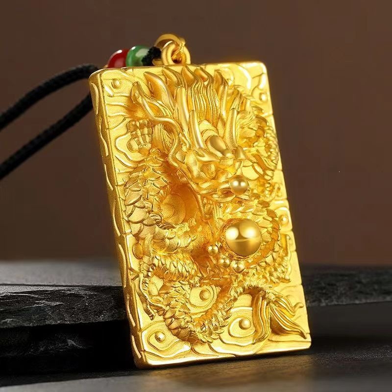 Authentic Zodiac Dragon Pendant for Men, Imitation Gold Pendant, Stylish and Popular Gift for the Year of the Dragon