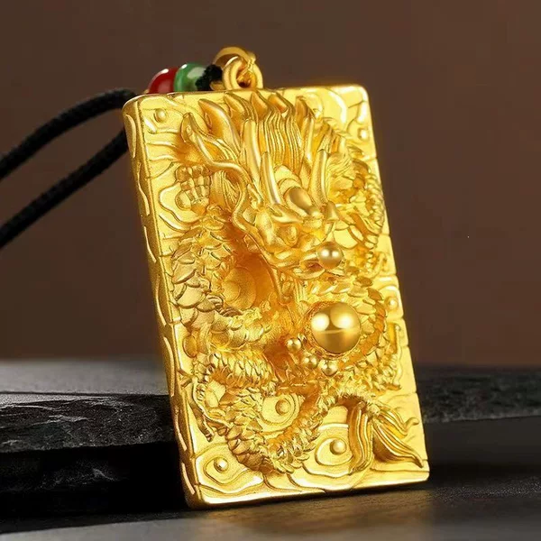 Authentic Zodiac Dragon Pendant for Men, Imitation Gold Pendant, Stylish and Popular Gift for the Year of the Dragon