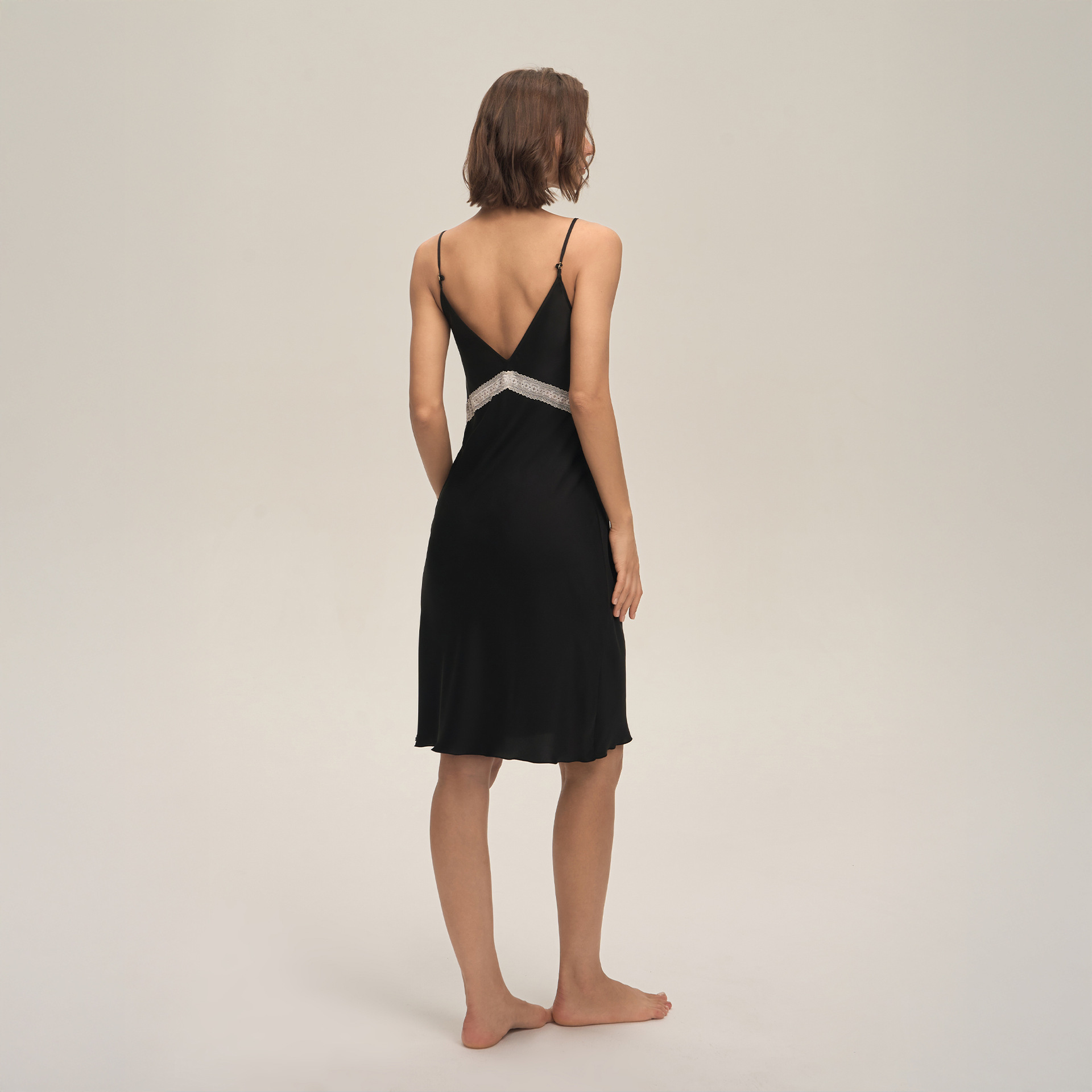 Verano nuevo estilo europeo y americano transfronterizo satén chiffon pijama encaje sexy delgado ropa de casa CQ3922