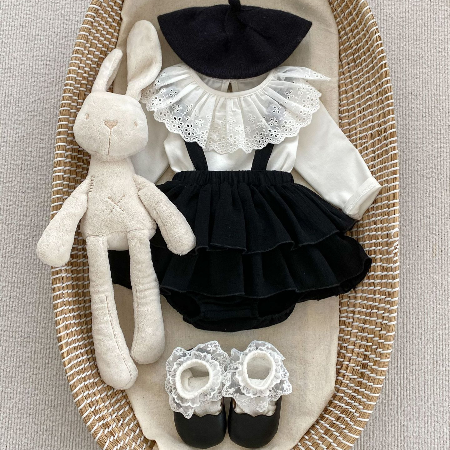 Camiseta Interior para Bebé, Estilo Coreano, Primavera-Otoño 2026, con Cuello de Encaje, Manga Larga, Color Sólido