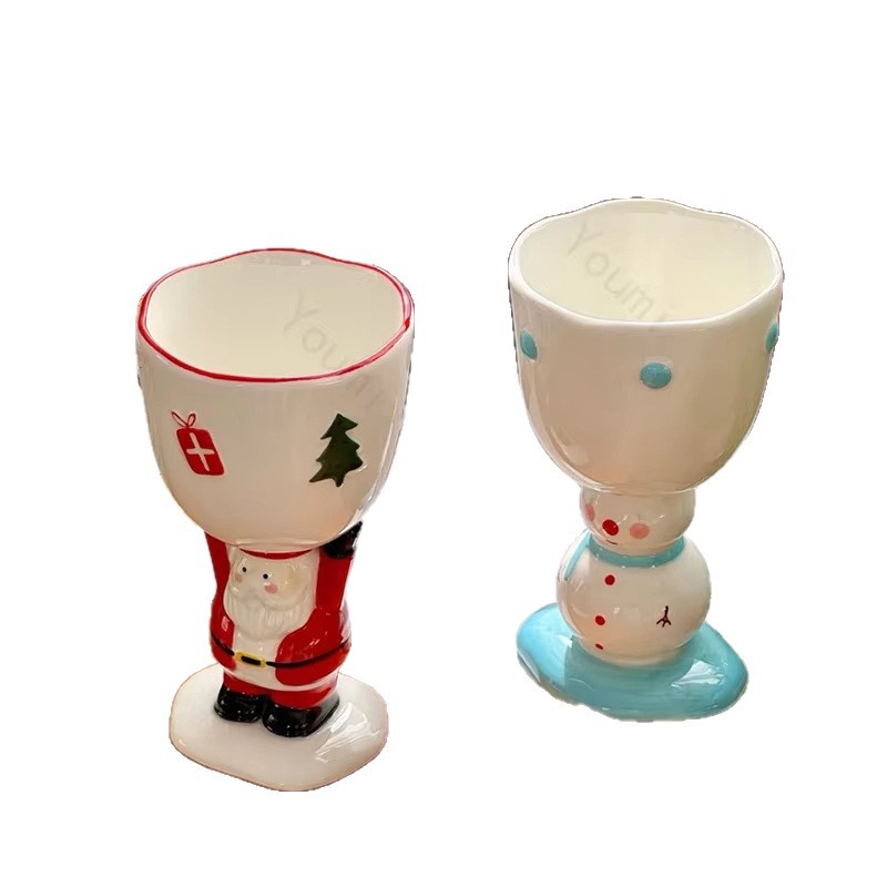 Taza de cerámica de viento de Navidad encantadora taza de huevo y taza de agua taza de cerámica de Navidad Qin Sheng regalos de cerámica diarios