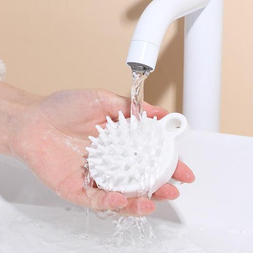 Japanese style silicone simple unprinted soft and comfortable soft bristle cleaning cleaning bath massage scalp health care shampoo brush