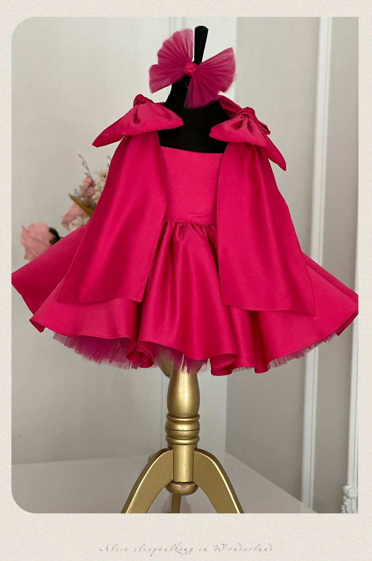 Flicka prinsessklänning med rosetter rosa fest och vardag_voghion.com