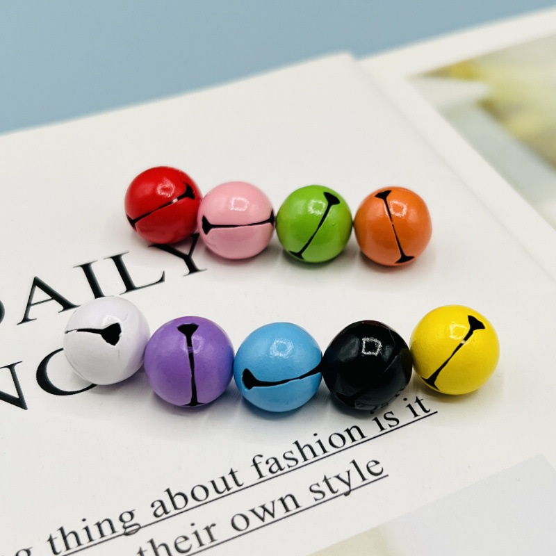 Colorful Painted Small Bell Rattle Decoration Pendant DIY Phone Keychain Pet Accessory Pendant Parts