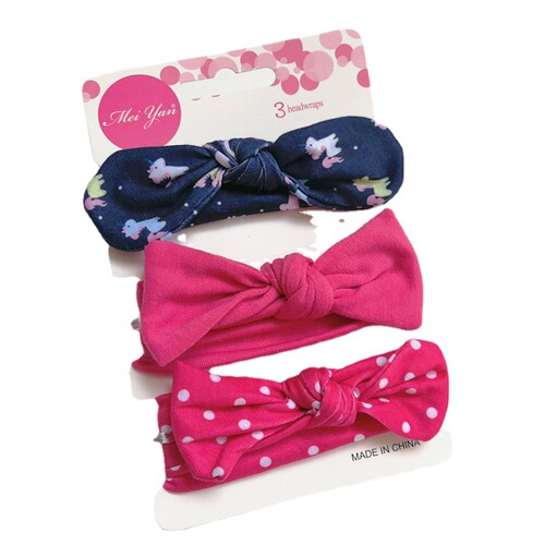 European and American new children's hairbands, rabbit ears, three-piece set, infant headbands, male and female baby hair accessories, bow headbands