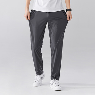 Summer Men's Pants Casual Trousers Trendy Brand Spring and Autumn Straight Dosing Black Pants Men's Ice Silk Air Conditioning Sports Pants