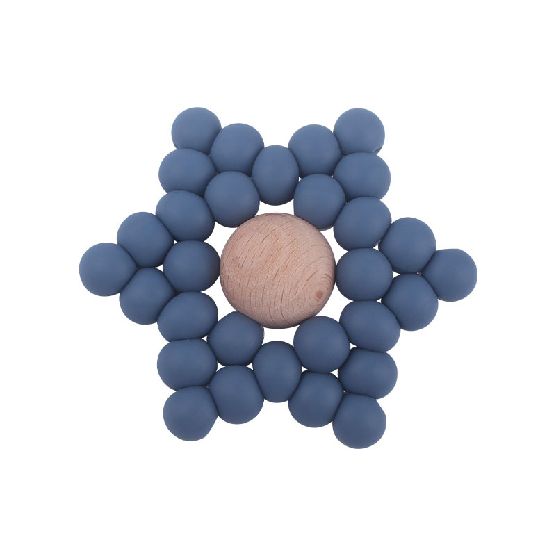 Creativo nuevo bebé suministros DIY cuentas de silicona hexagonal juguete teether bebé teether stick teether