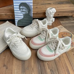 百匡港風馬卡龍大頭鞋女2023春季新款學生百搭鞋子小眾原創女鞋子