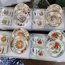 出口欧式骨瓷咖啡杯碟家用轻奢陶瓷下午茶杯办公水杯礼品套装批发
