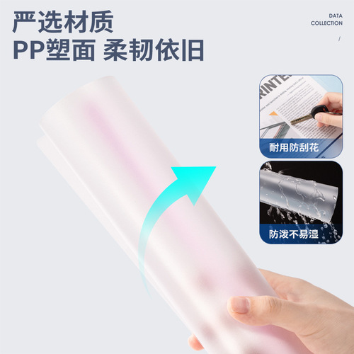 Deli water drop rod clip 10 pieces transparent punch-free folder office document classification folder wholesale