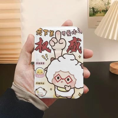 漫画 CC 猫学生寮オフィスポータブル折りたたみ化粧鏡デスクトップミラー小さなミラー女性|undefined