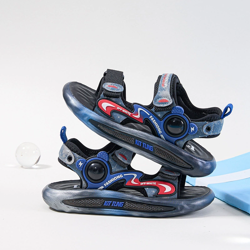 Детские сандалии Лето 2024 Новый мальчик с мягким дном противоскользящие сандалии