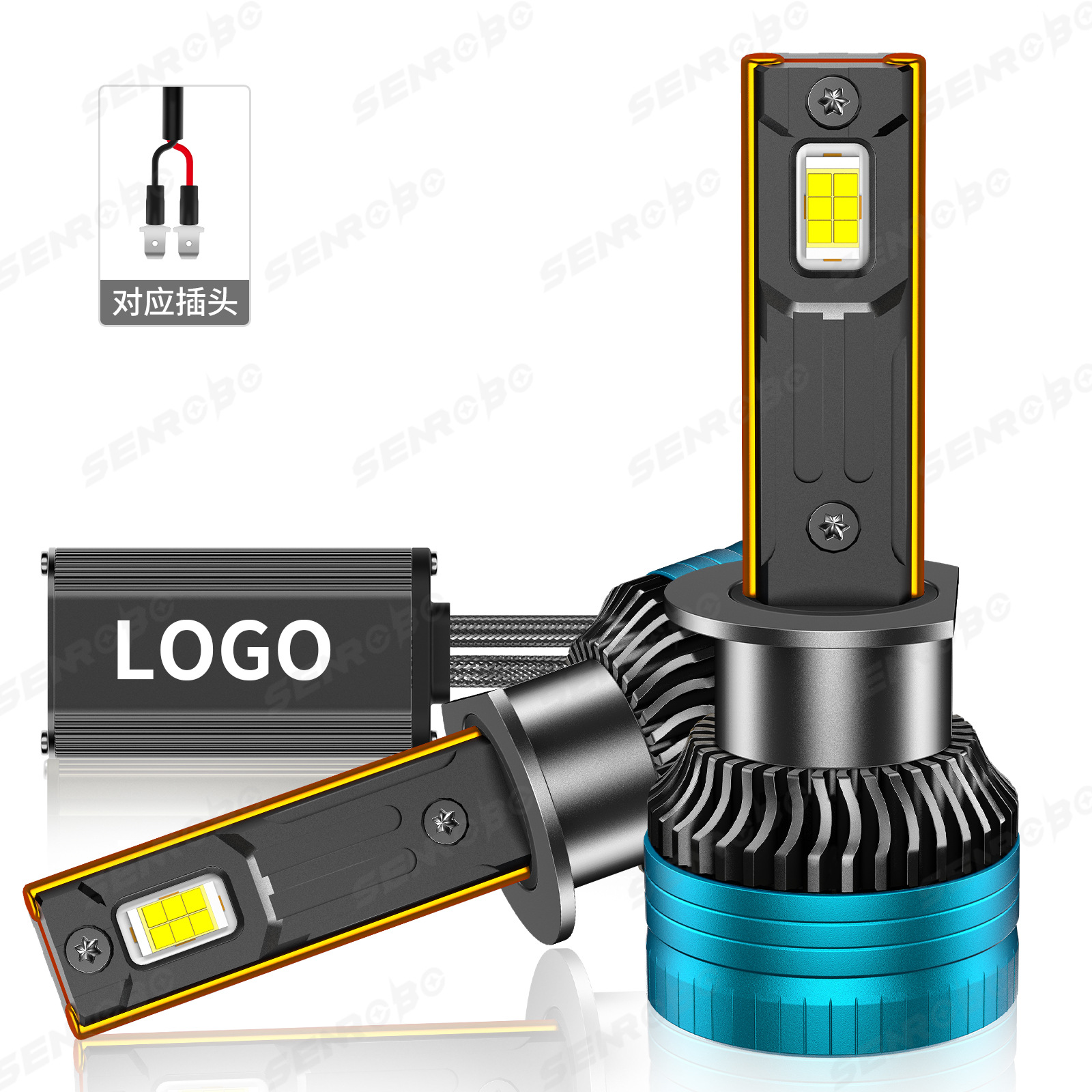 SENROBO transfronterizo doble tubo de cobre condujo faro 110W de alta potencia condujo lámpara de automóvil lámpara de modificación
