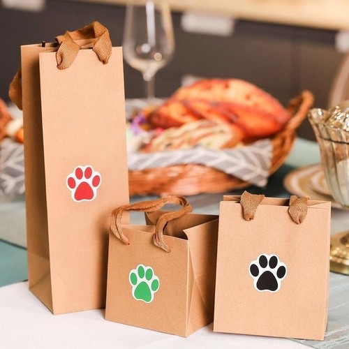 Cross-border wholesale 6 colors bear paw dog paw print sticker self-adhesive sticker gift wrapping decoration sticker