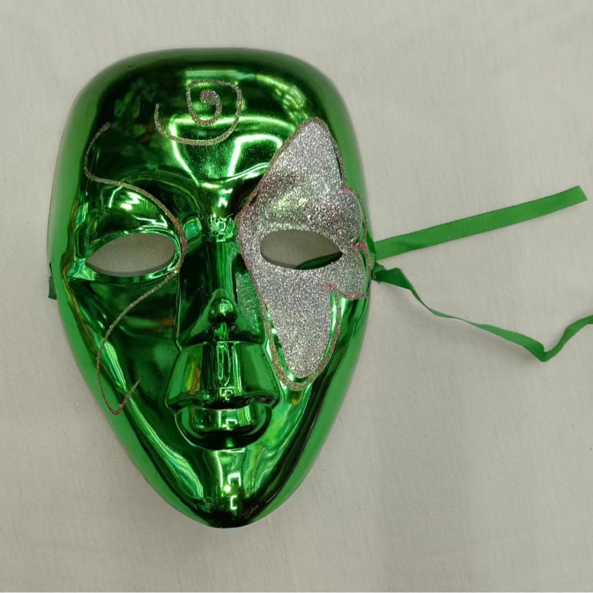 Belleza pintada galvanoplastia máscara de cara completa accesorios de fiesta de Halloween