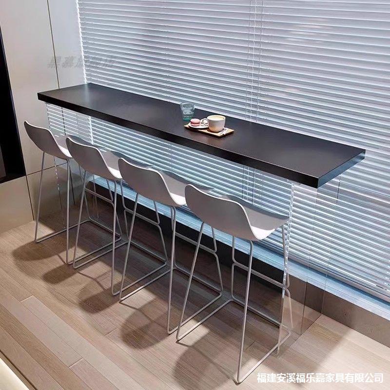 Acrylic Suspended Solid Wood Bar Table Home Window Balcony Long Table Bar Milk Tea Shop High Table