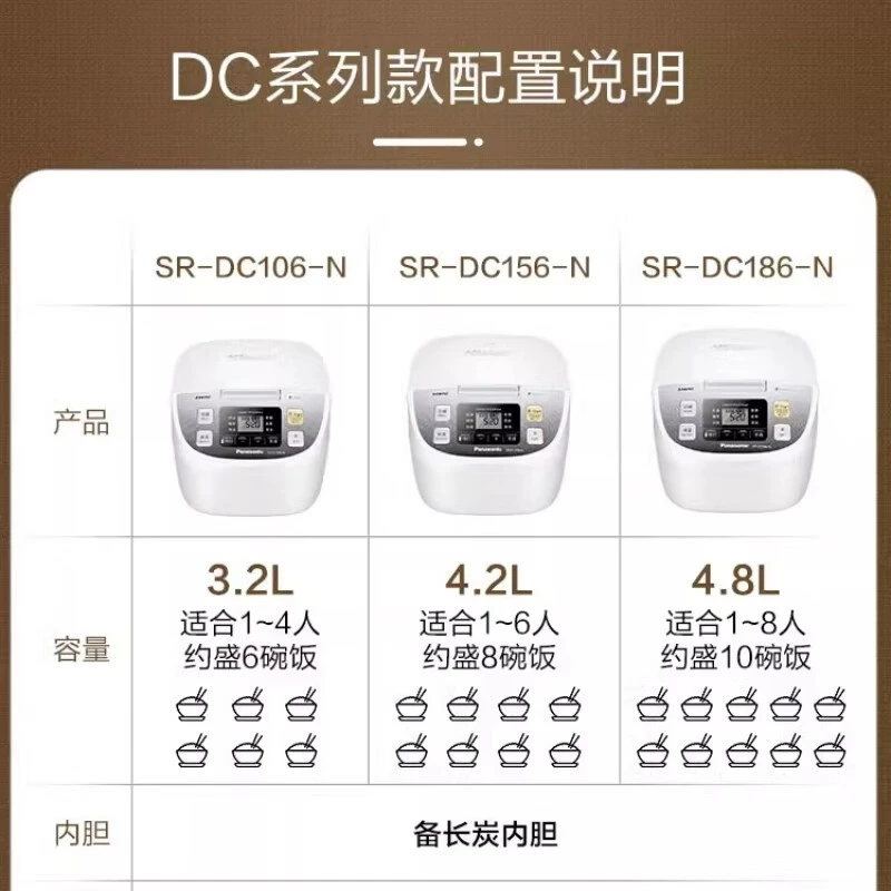 Panasonic/松下 SR-DC156-F/ DC186 Умная рисоварка 4.2 л, резервация, домашняя рисоварка