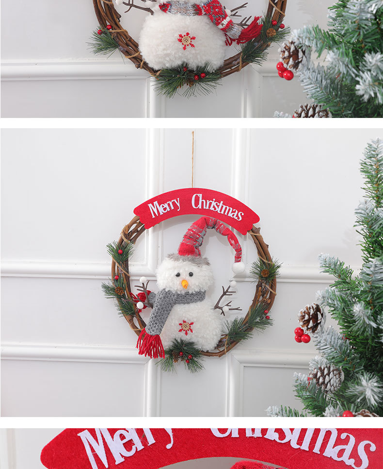 Festlig snemand krans julepynt til døren hjemme_voghion.com