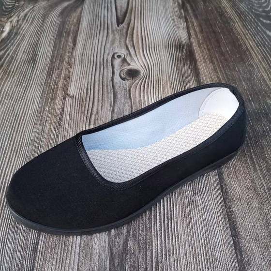 Old Beijing Cloth Shoes Square Mouth Flat Heel Soft Bottom Non-slip Supermarket Hotel Work Shoes Mother Cloth Shoes Motoring Shoes