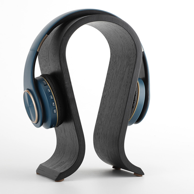 耳机架挂架头戴式黑色电竞耳麦架实木一体网咖桌面收纳