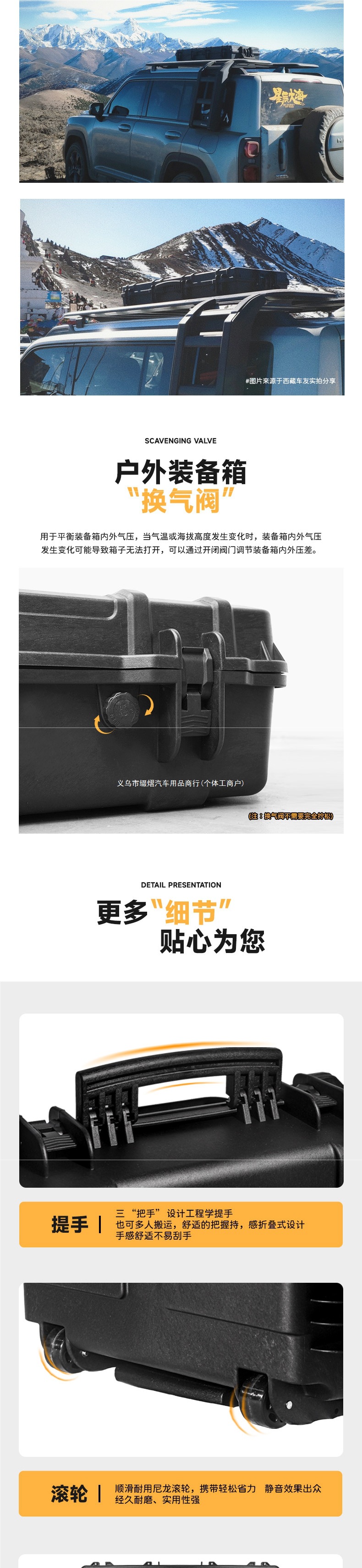 YOULV roof-mounted equipment box, outdoor off-road storage expansion box, explosion-proof box, fishing rod box, for Tank 300/400/5