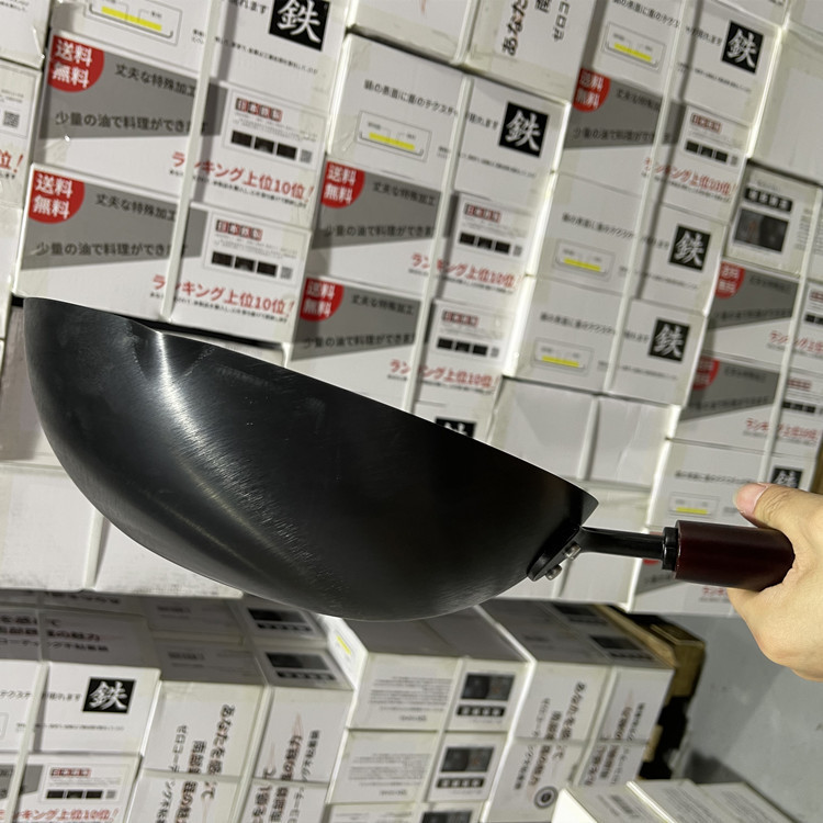 日本TOKYAMAコーティングなし旧式鋳鉄炒め鍋家庭用鉄鍋ガスコンロ深さ窒息炒め鍋|undefined