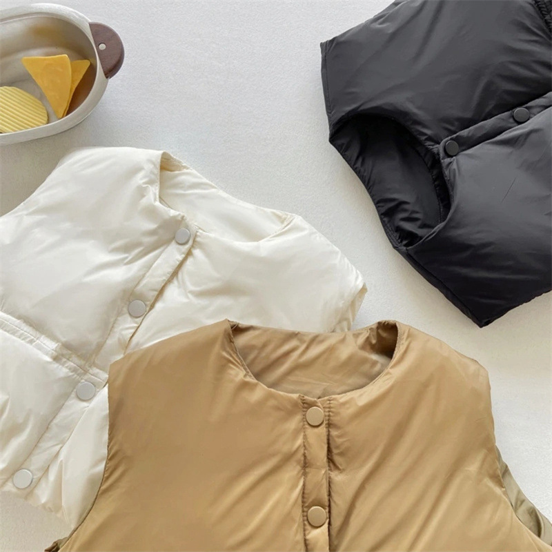 Qianqi ropa infantil chaleco de invierno para niños, hombres y mujeres, chaleco de algodón coreano suelto, hombro de bebé