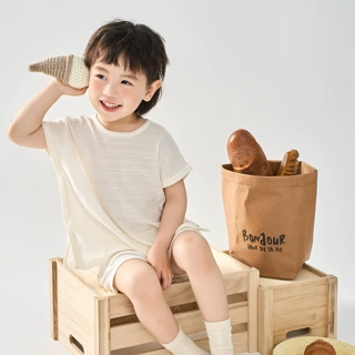 2025夏季蚕丝棉薄套装小童新款无袖针织上衣短裤儿童纯色T恤中性