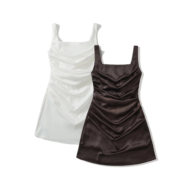American-Style Spicy Girl Pleated Fishbone Strap A-Line Short Skirt for Women, New Summer Sexy Waist-Cinching Slim-Fit Spaghetti Strap Dress American-Style Spicy Girl Pleated Fishbone Strap A-Line Short Skirt for Women, New Summer Sexy Waist-Cinching Slim-Fit Spaghetti Strap Dress