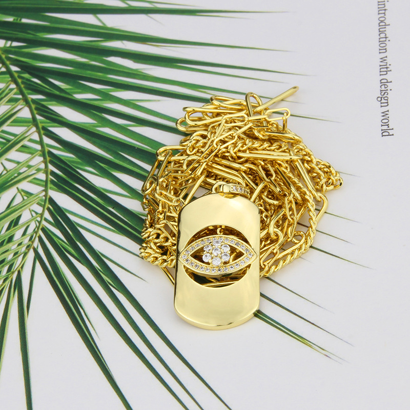 INS Cross-Border E-Commerce New Gold-Plated Eye Necklace Factory Direct Supply Spot Double Chain Fas
