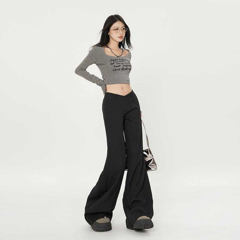 On behalf of the wholesale autumn American minority design high-end sense flared pants interview commuter slim pants
