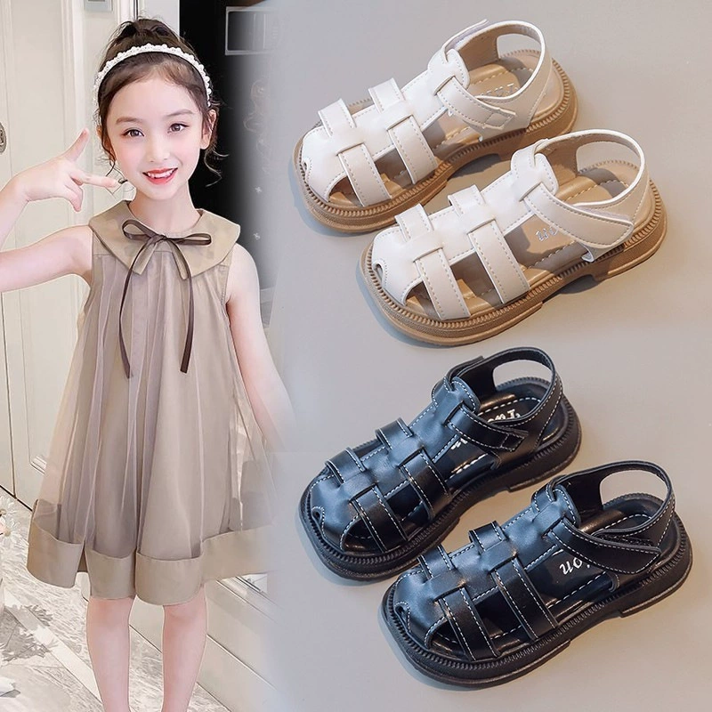 Детские сандалии Летние 2025 новые иностранные детские сандалии римские пляжные туфли для девочек мягкая подошва детская обувь
