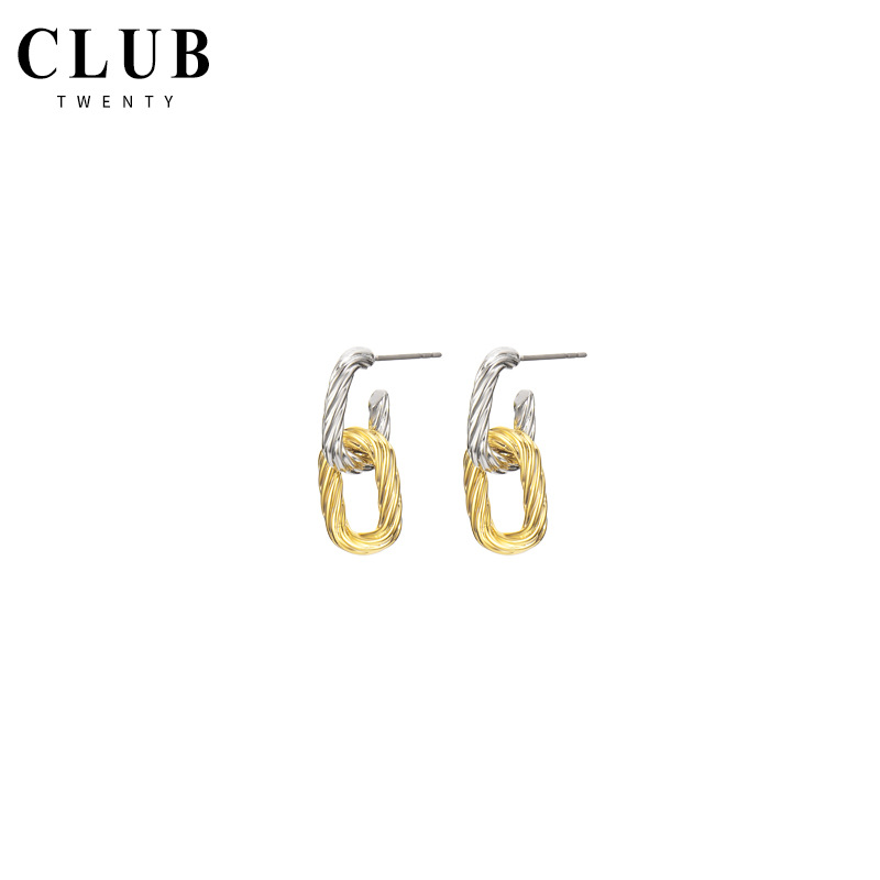 vintage-gold-and-silver-contrast-color-brass-gold-plated-temperament-earrings-high-end-sense-metal-earrings-earrings-temperament-simple-womens-wholesale