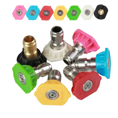 Car Wash Water Gun Nozzle 1/4 Quick-Connect Fan-Shaped Nozzle 5 Colors 7 Colors 0/15/25/40 Degree Gun Head High-Pressure Special