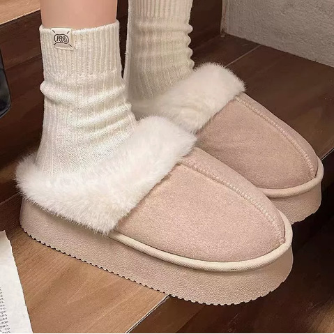 2026 Fall/Winter Best-Selling Women's Indoor Warm Non-Slip Thick-Soled Plush Slippers, Suitable for Outdoor Wear, Odor-Resistant, Couple's Cotton Slippers for Men