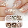 Nail sequins for manicure for nails, suitable for import, new collection, 6 cells, wholesale