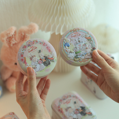 Small drum-shaped can wedding candy box candy box jewelry gift tinplate box flower tea can packaging box wedding wedding