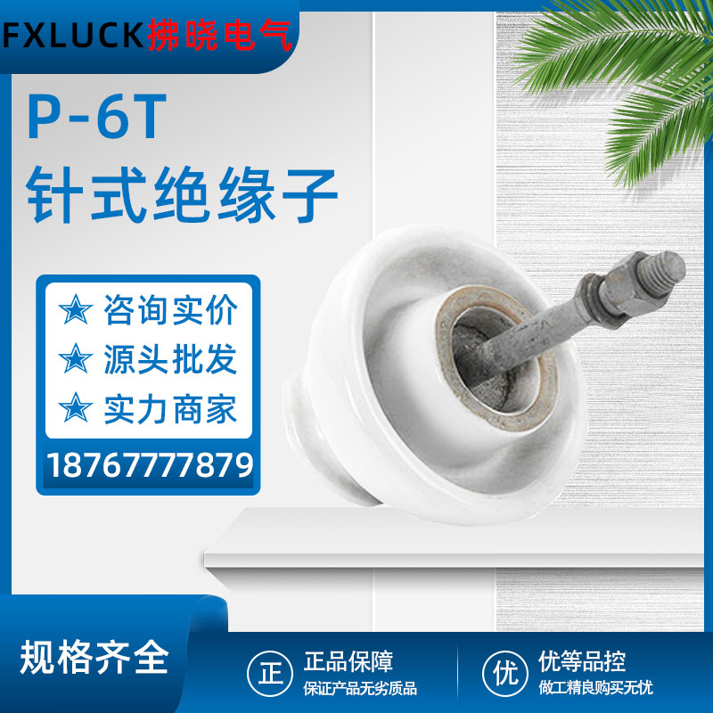 P-6/10/15/20/35T针式陶瓷绝缘子高压瓷瓶线架空线路支撑电缆绑线