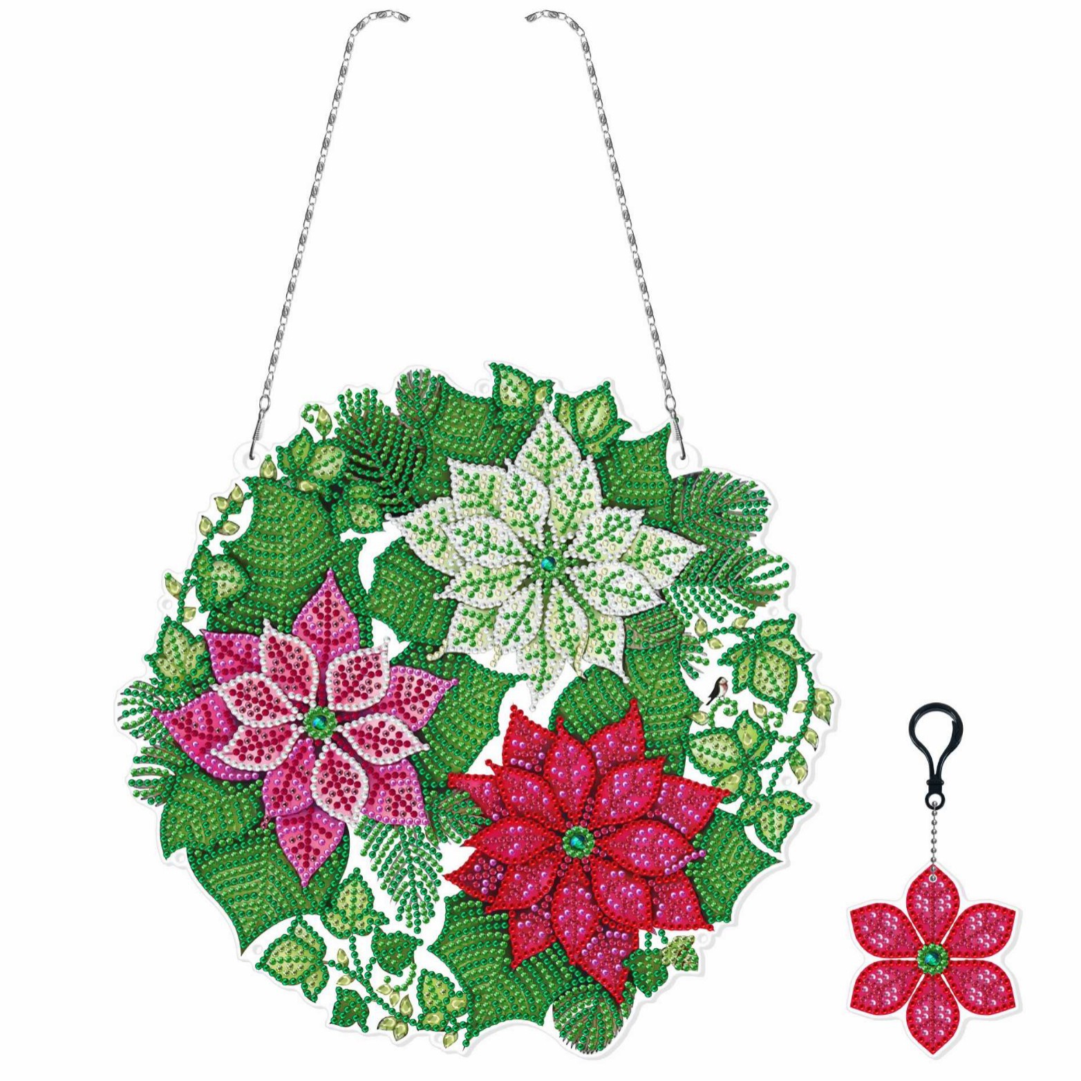 Accesorios para pintura de diamantes, adornos navideños circulares DIY, guirnaldas de luces LED, pinturas decorativas para sala de estar, disponibles para distribución y venta al por mayor