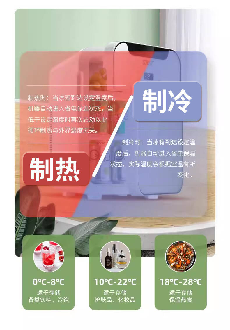 SAST Car Mini Car Refrigerator Refrigeration Student Dormitory Cosmetic Refrigerator Car Home Dual Use 20L