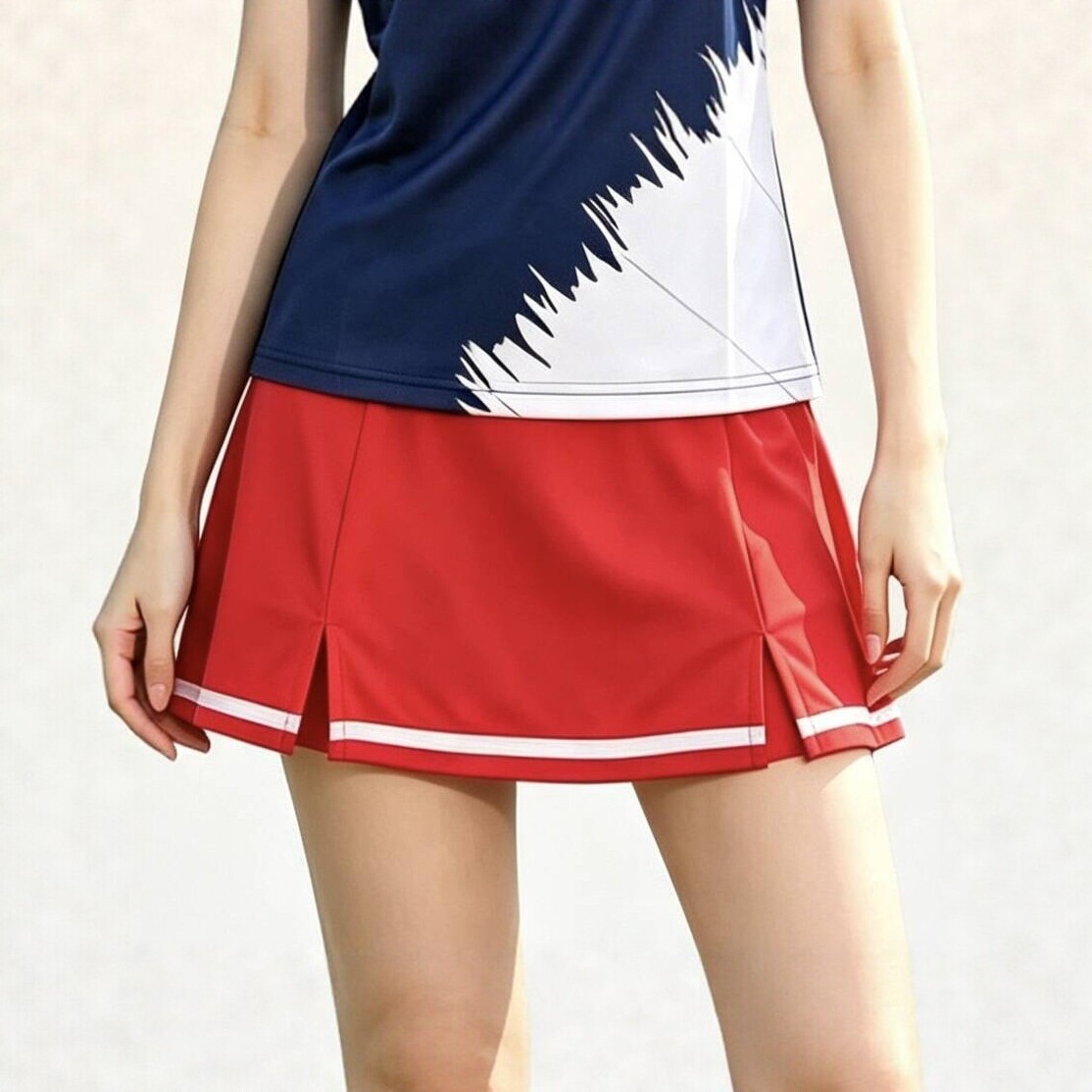 Women's quick-dry tennis skirt, sports short skirt, anti-exposure pleated casual fitness running half skirt