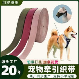 宠物牵引绳仿尼龙加厚提花编织带涤纶坑纹箱包书包手提肩带辅料